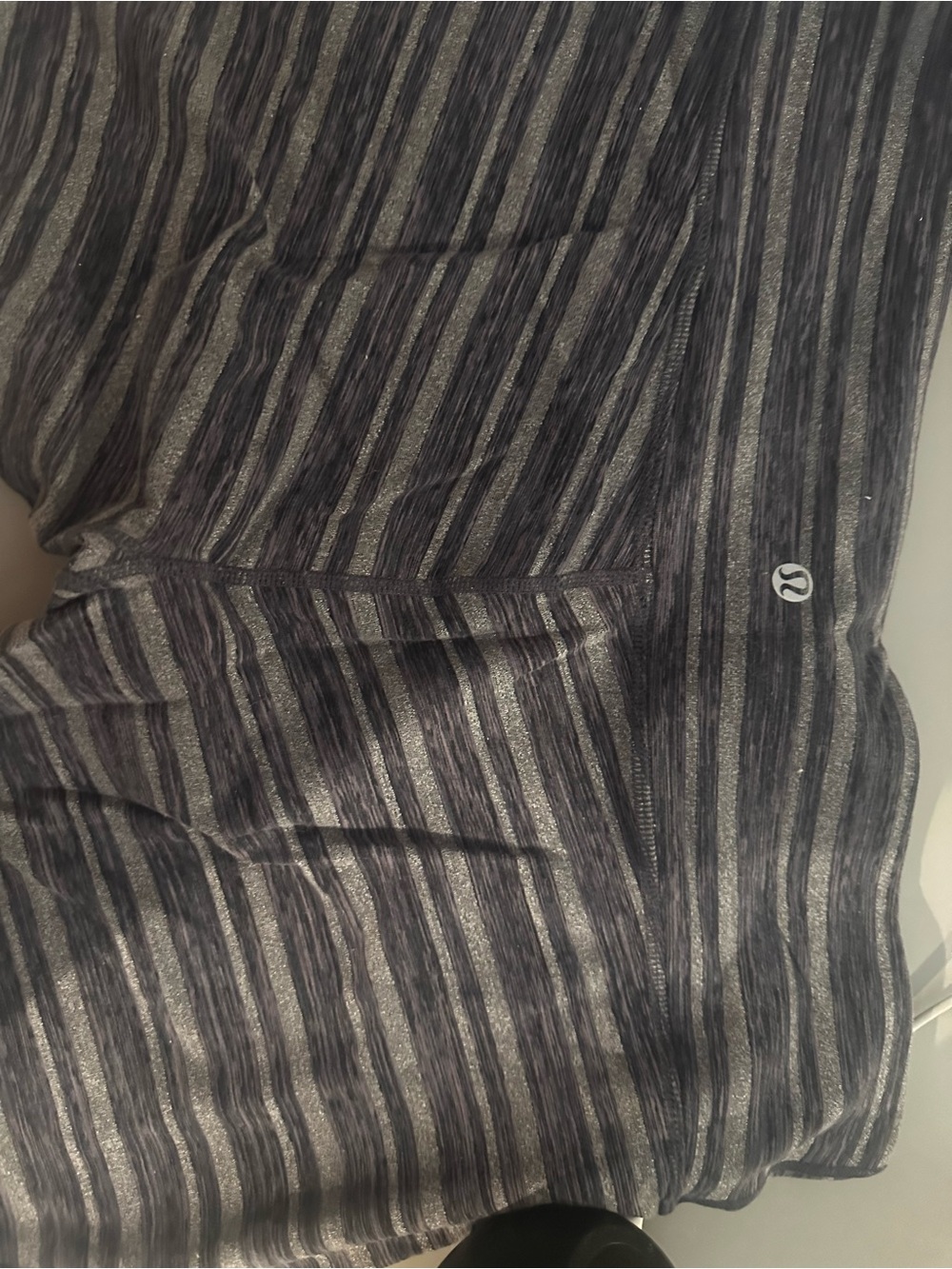 lululemon athletica Gray and Black Striped Leggings